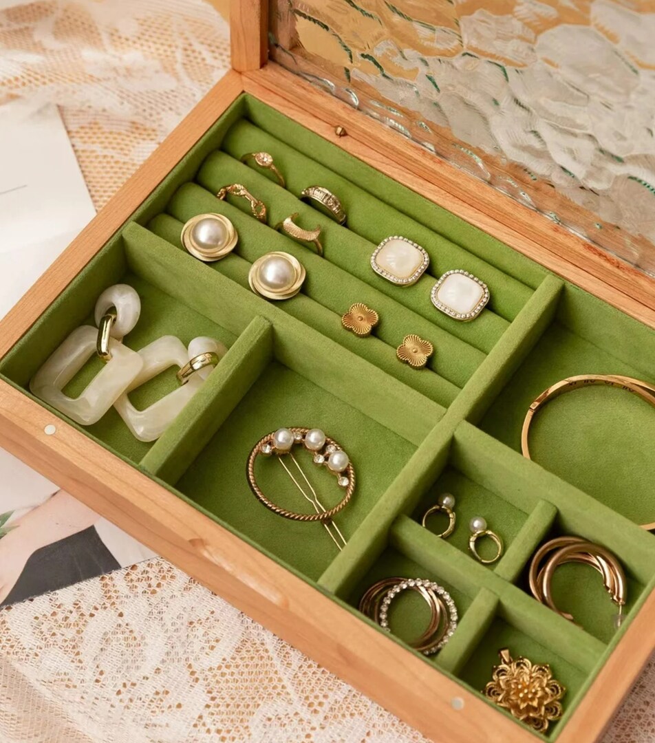 For Sale Large Jewelry Box, Vintage Wooden Storage Box With Lock